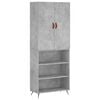 vidaXL Witrynka, szarość betonu 69,5x34x180 cm materiał drewnopochodny