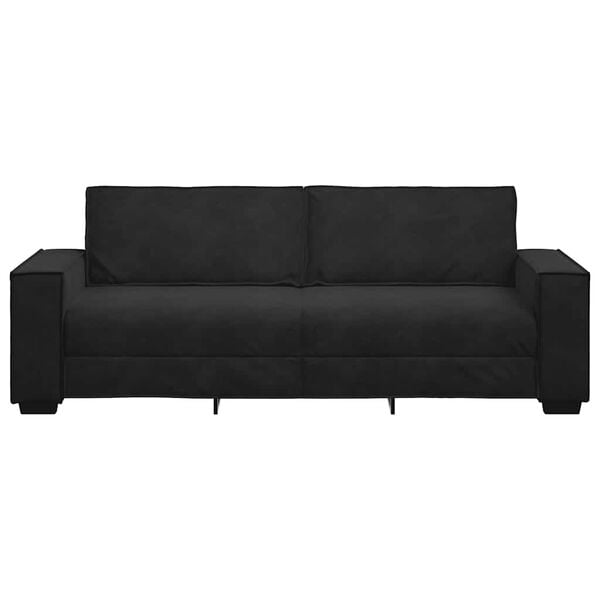 vidaXL Sofa 3-osobowa, czarny, 220x78x84 cm, tapicerowana aksamitem