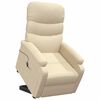 vidaXL Fotel ułatwiający wstawanie, kremowy, obity tkaniną