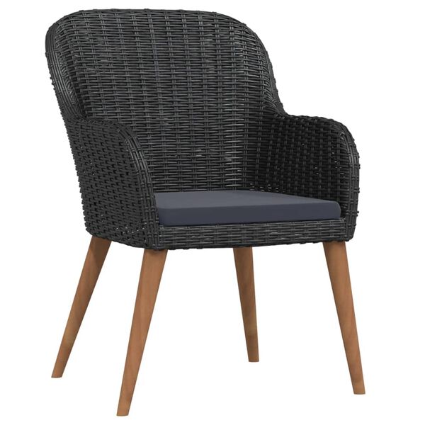 vidaXL 5-częściowy zestaw mebli ogrodowych z poduszkami, czarny