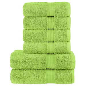 vidaXL 6-częściowy zestaw ręcznik&oacute;w premium SOLUND, zielony, 600 g/cm&sup2;
