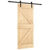 vidaXL Drzwi przesuwne Naturalny i czarny 85 x 210 cm