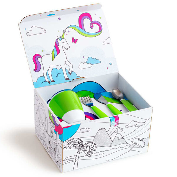 Munchkin 7-częściowy zestaw naczyń dla dzieci Color Me Hungry, zielony