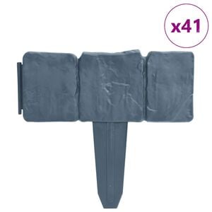 vidaXL Obrzeże trawnikowe, 41 szt., tworzywo sztuczne, 10 m