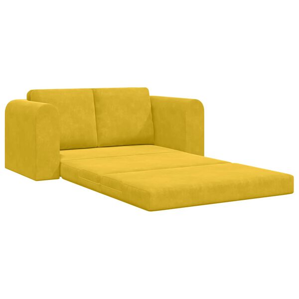 vidaXL Sofa Bed 60cm Ż&oacute;łty Aksamit