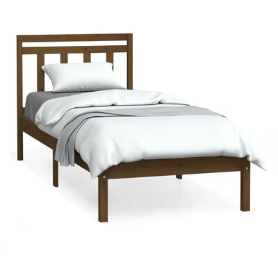 vidaXL Rama łóżka, miodowy brąz, lite drewno, 75x190 cm, 2FT6