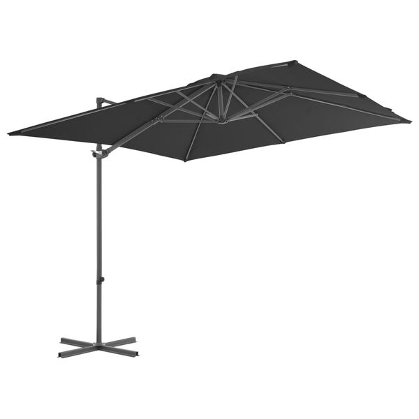 vidaXL Parasol wiszący ze stalowym słupkiem, 250x250 cm, antracytowy