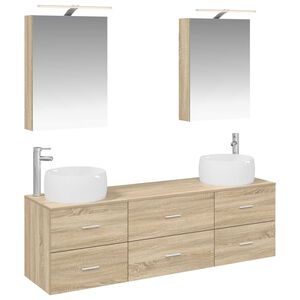 vidaXL Zestaw mebli łazienkowych 5 pcs dąb Sonoma