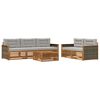 vidaXL Zestaw sof na zewnątrz z poduszką 6 pcs Naturalny i jasnoszary