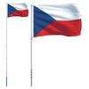 vidaXL Flaga Czech z masztem, 5,5 m, aluminium