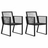 vidaXL Krzesła ogrodowe, 2 szt., czarne, rattan PVC