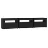 vidaXL Szafka pod TV z oświetleniem LED, czarna, 180x35x40 cm