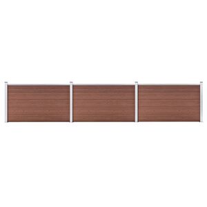 vidaXL Ogrodzenie ogrodowe WPC, 526x106 cm, brązowe