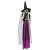 vidaXL Wisząca czarownica na Halloween SPOOKA Fioletowy 30 x 133 cm