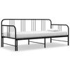 vidaXL Sofa z wysuwaną ramą ł&oacute;żka, czarna, metalowa, 90x200 cm