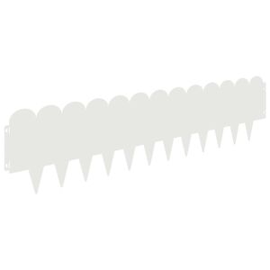 vidaXL Krawężnik do trawnika 10 pcs 103 x 25 cm Stal Biały