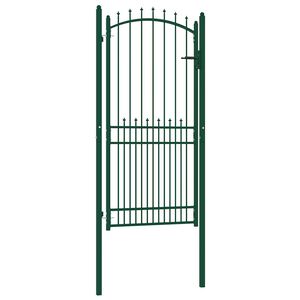 vidaXL Brama ogrodzeniowa EMMEN z kolcami stalowa 104x147 cm zielona