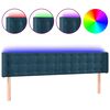 vidaXL Zagł&oacute;wek do ł&oacute;żka z LED ciemnoniebieski 203x16x78/88 cm aksamit