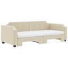 vidaXL Sofa rozsuwana z materacami, kremowa, 100x200 cm, tkanina