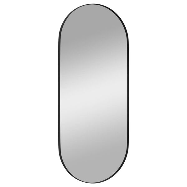 vidaXL Lustro ścienne, czarne, 35x80 cm, owalne