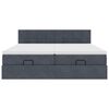 vidaXL Rama ł&oacute;żka otomana z materacami, szara, 180x200 cm, aksamit