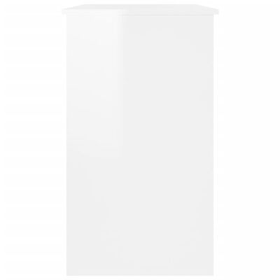 vidaXL Biurko, wysoki połysk, białe, 90x45x76 cm, płyta wiórowa