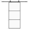 vidaXL Drzwi przesuwne z zestawem okuć czarne 90x205 cm ESG szkło