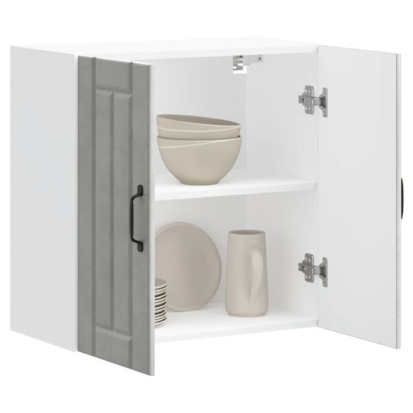 vidaXL Szafka ścienna kuchenna "Lucca" Betonowa szara Drewno klejone