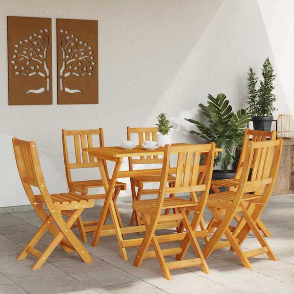vidaXL Krzesło Ogrodowe 6 pcs Olej Naturalny 40 x 42 x 85 cm
