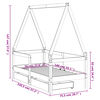 vidaXL Rama łóżka dziecięcego z szufladami, czarna, 70x140 cm, sosnowa