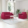 vidaXL Sofa 2 pcs Czerwone wino