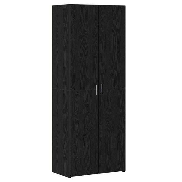 vidaXL Highboard Czarny dąb 70 x 42.5 x 185 cm Materiał drewnopochodny