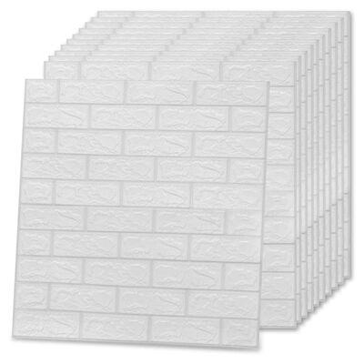 vidaXL Panele 3D z imitacją cegły, samoprzylepne, 40 szt., białe