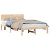 vidaXL Ramka ł&oacute;żka Naturalny 135 x 190 cm Lite drewno sosnowe