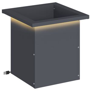 vidaXL Donica ogrodowa z oświetleniem LED Antracyt 30 x 30 x 30 cm