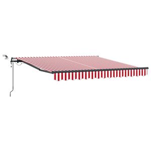 vidaXL Markiza wysuwana Czerwony i Biały 350 x 250 cm Poliester