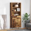 vidaXL Highboard z szufladą Stare drewno 69,5 x 32,5 x 180 cm
