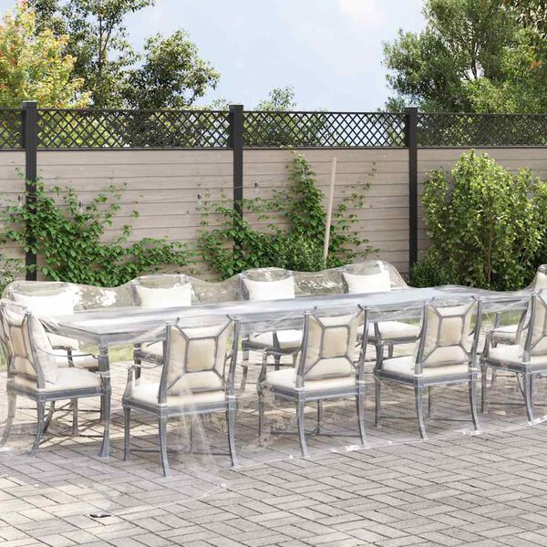 vidaXL Przezroczysta plandeka z oczkami 4x8 m PVC