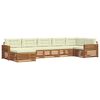 vidaXL Zestawy sof 7 pcs Naturalny i Kremowy Lite Drewno Akacji