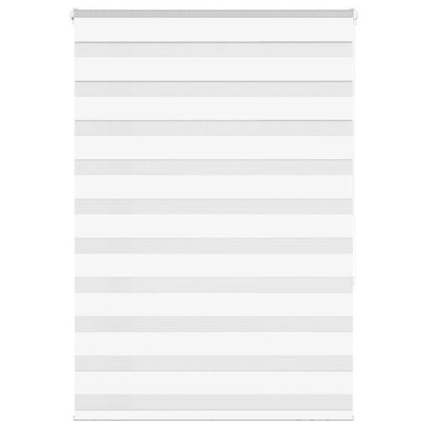 vidaXL Roleta zebra, biała, szerokość tkaniny 95,9 cm, poliester