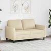vidaXL 2-osobowa sofa, kremowy, 120 cm, sztuczna sk&oacute;ra