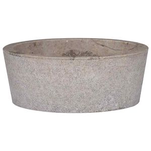 vidaXL Umywalka, szara, &Oslash;40x15 cm, marmurowa