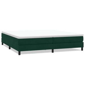 vidaXL Ł&oacute;żko Box Spring bez materaca Ciemnozielone 200x210 cm Aksamit