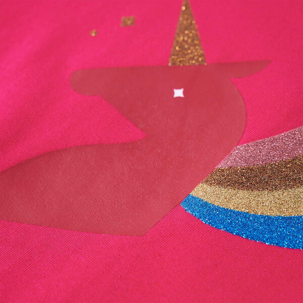 Koszulka dziecięca z długimi rękawami, jaskrawy róż, 140