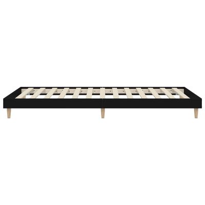 vidaXL Rama łóżka, czarna, 75x190 cm, materiał drewnopochodny