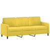 vidaXL 3-osobowa sofa z poduszkami, ż&oacute;łta, 180 cm, aksamit