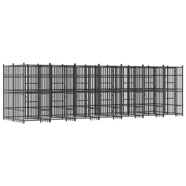 vidaXL Kojec zewnętrzny dla psa, stalowy, 12,9 m&sup2;