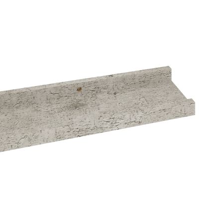 vidaXL Półki ścienne, 2 szt., szarość betonu, 80x9x3 cm
