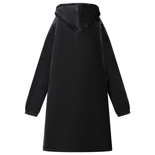 vidaXL Bluza-koc Czarny L Fleece i Flanela