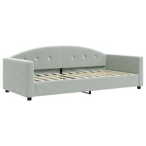vidaXL Sofa z funkcją spania, jasnoszara, 90x200 cm, aksamit
